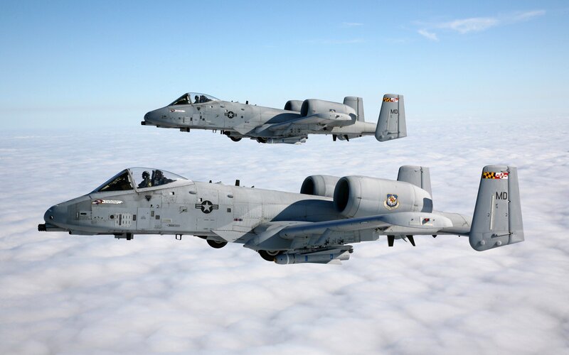 A-10 Thunderbolt II Aircraft — Gray, Calm, Morning