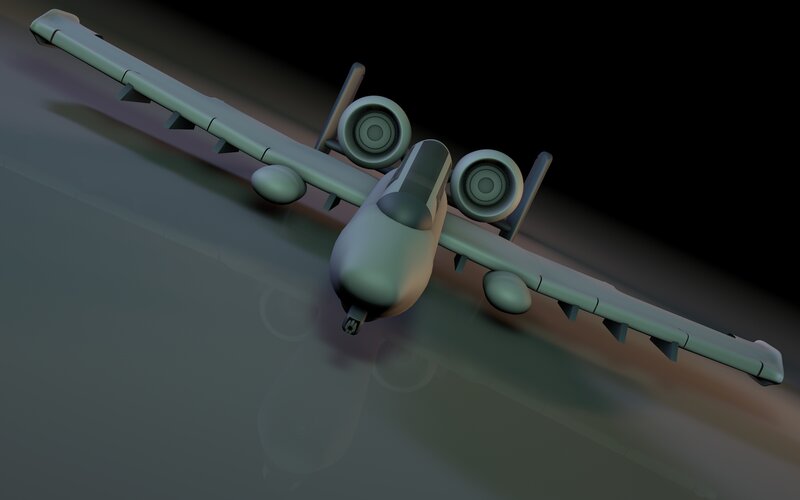 A-10 Thunderbolt II Aircraft — Gray, Dramatic, 3d Render