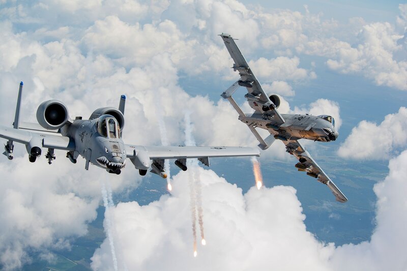 A-10 Thunderbolt II Aircraft — Gray, Dramatic, Afternoon, Photograph, Clouds
