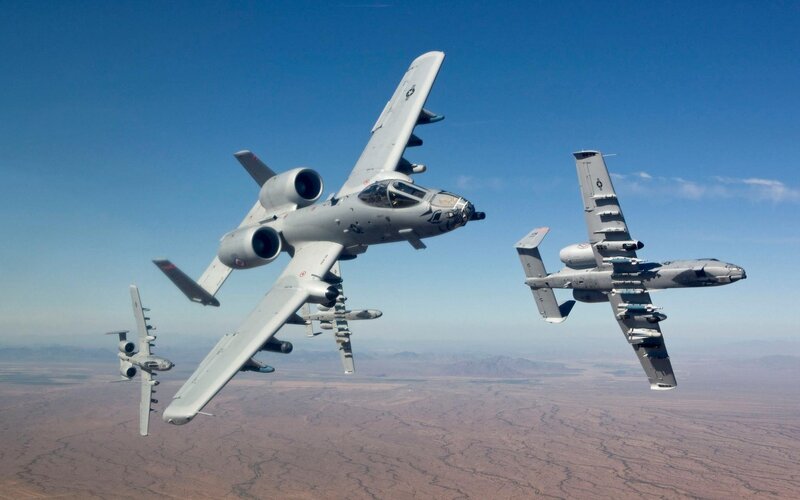 A-10 Thunderbolt II Aircraft — Gray, Dramatic, Afternoon, Photograph, Desert