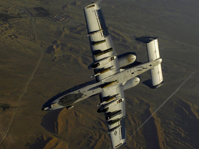 A-10 Thunderbolt II Aircraft — Gray, Dramatic, Afternoon, Photograph, Weapons