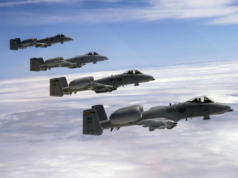 A-10 Thunderbolt II Aircraft — Gray, Dramatic, Photograph