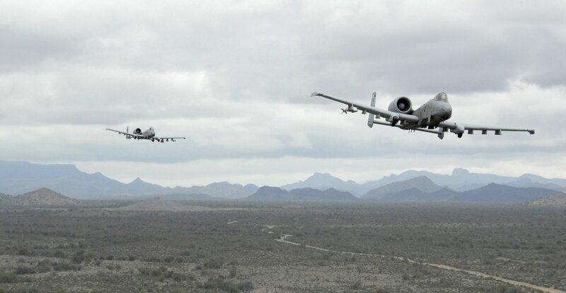 A-10 Thunderbolt II aircraft in flight