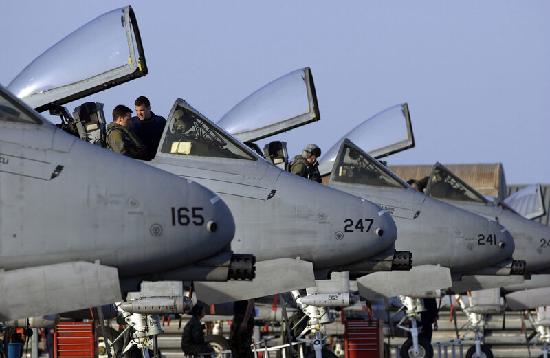 A-10 Thunderbolt II aircraft on tarmac