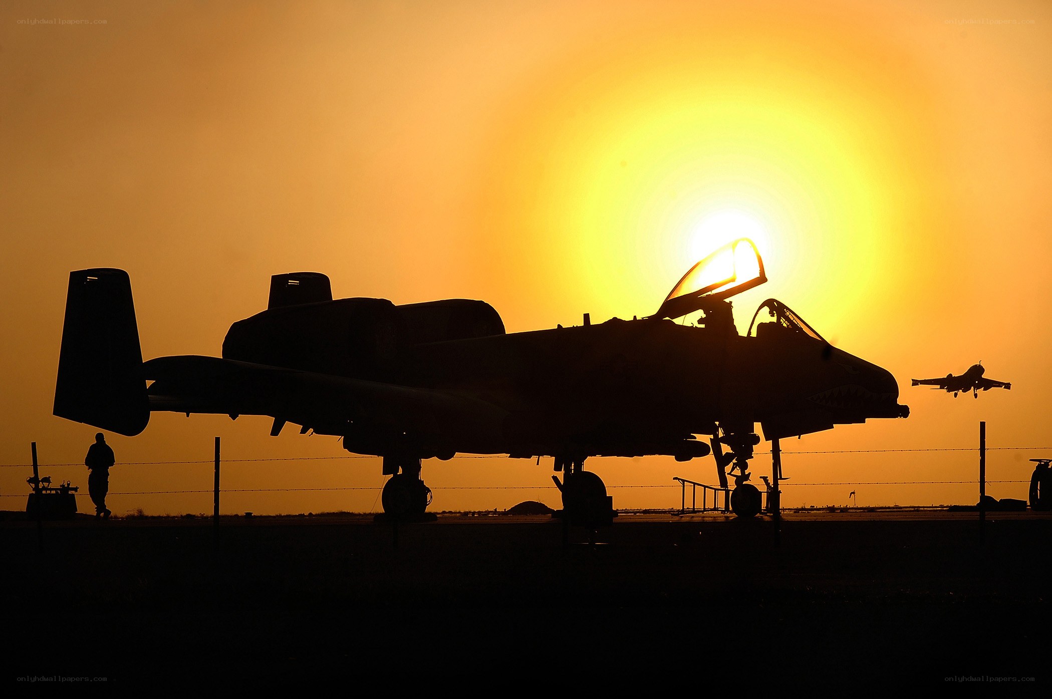 A-10 Thunderbolt II at sunset