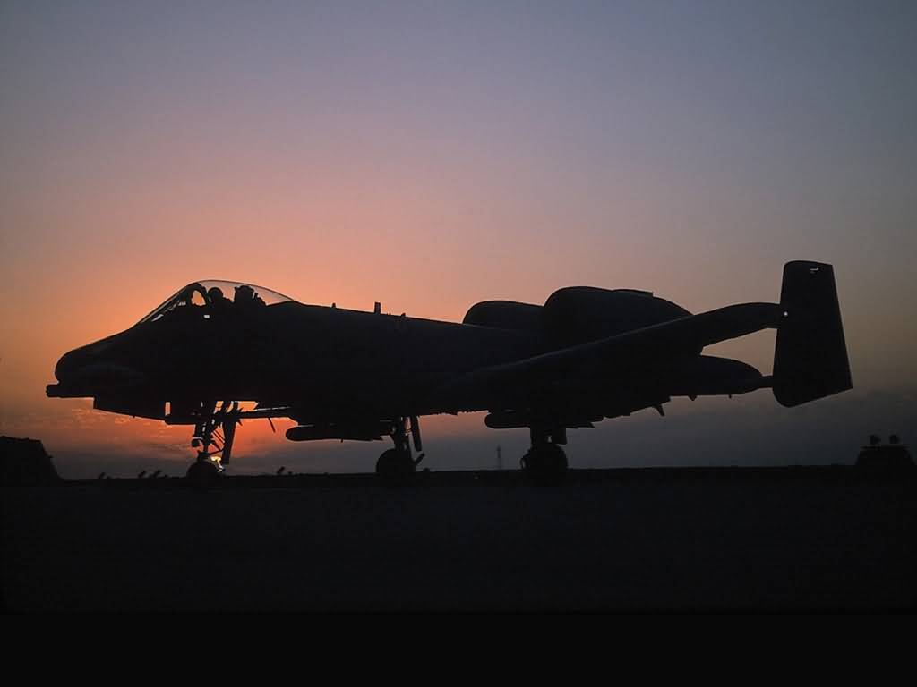 A-10 Thunderbolt II at sunset
