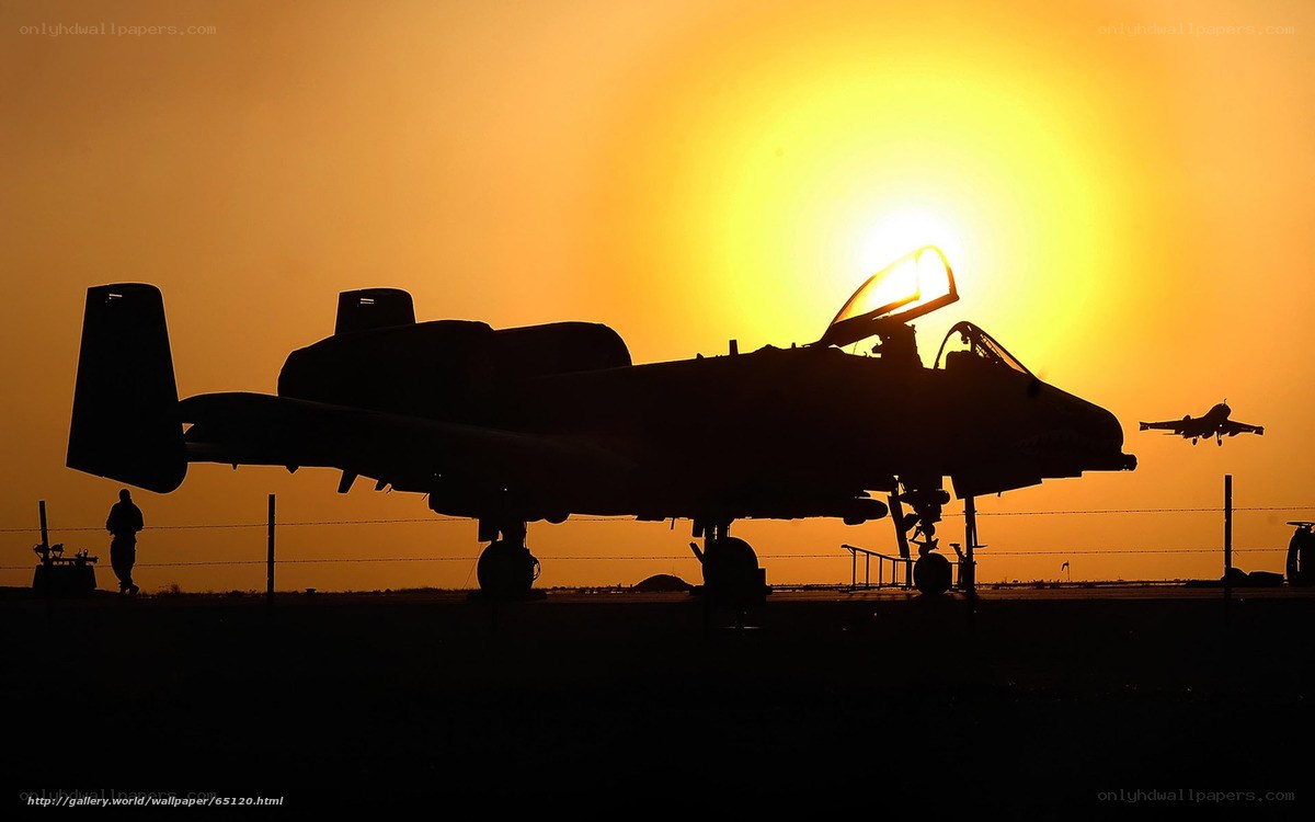 A-10 Thunderbolt II at sunset
