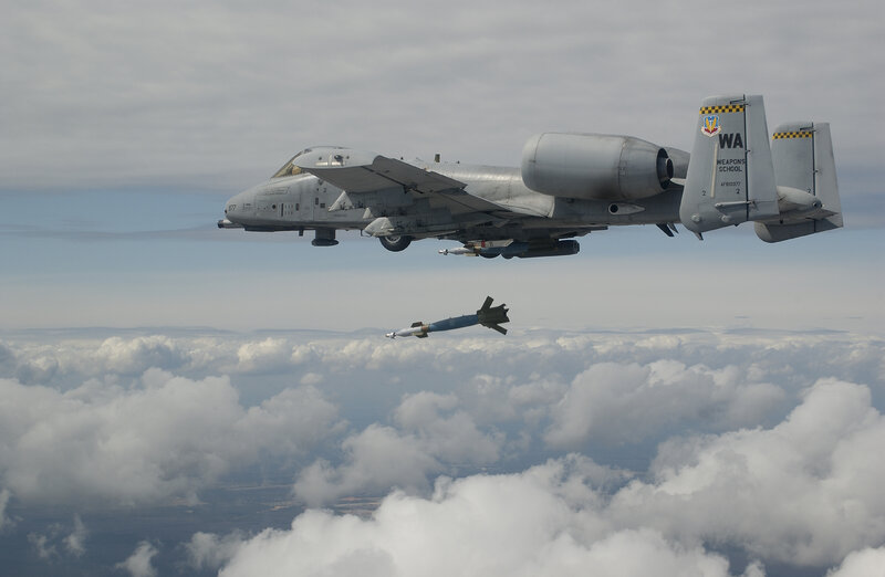 A-10 Thunderbolt II dropping a bomb