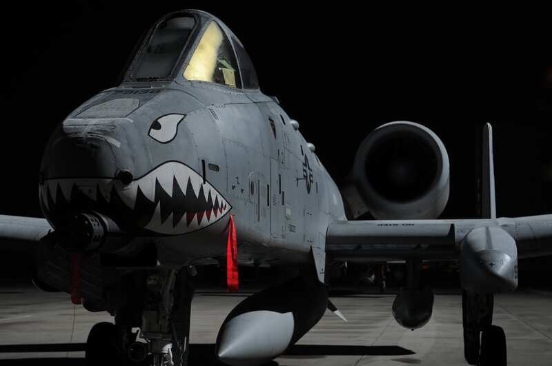 A-10 Thunderbolt II — Gray, Dramatic, Night, Photograph