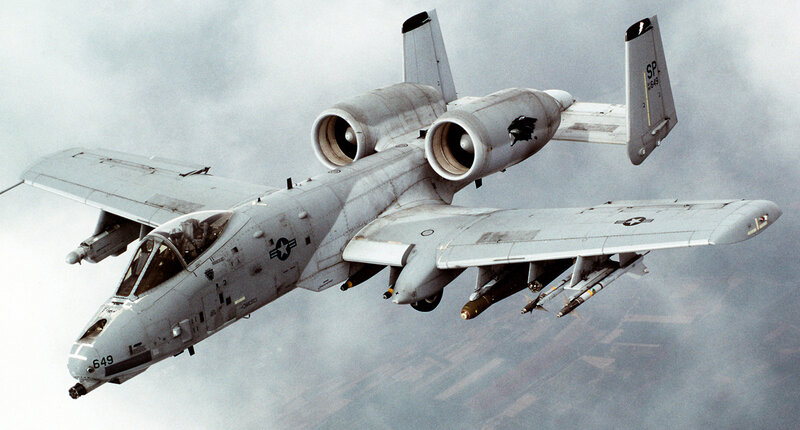 A-10 Thunderbolt II — Gray, Dramatic, Photograph, Aircraft, Missiles, Clouds