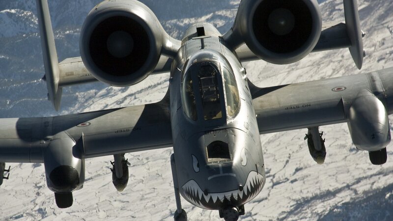 A-10 Thunderbolt II — Gray, Dramatic, Photograph, Aircraft, Mountains, Snow