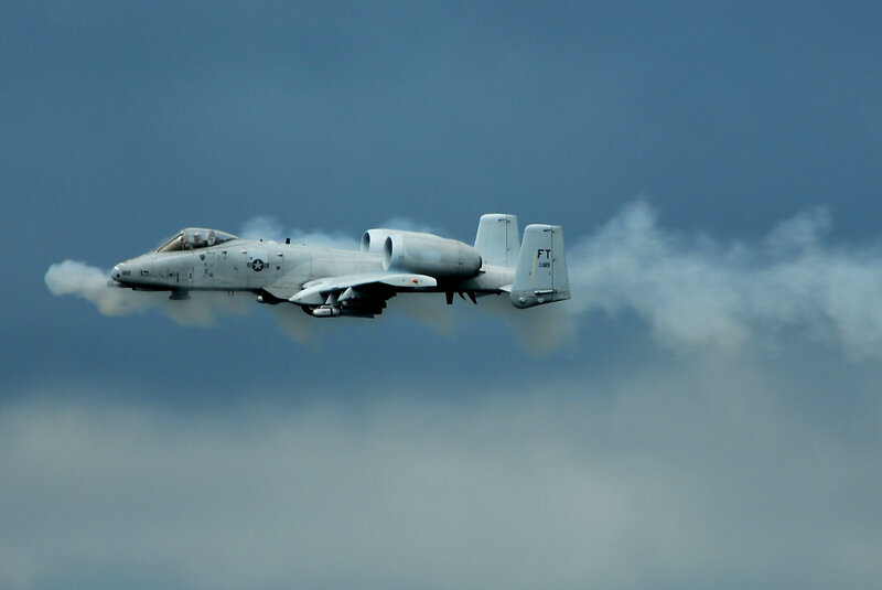 A-10 Thunderbolt II — Gray, Dramatic, Photograph, Aircraft, Smoke