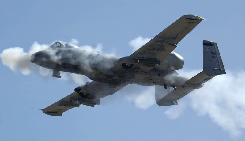 A-10 Thunderbolt II — Gray, Dynamic, Afternoon, Photograph, Smoke