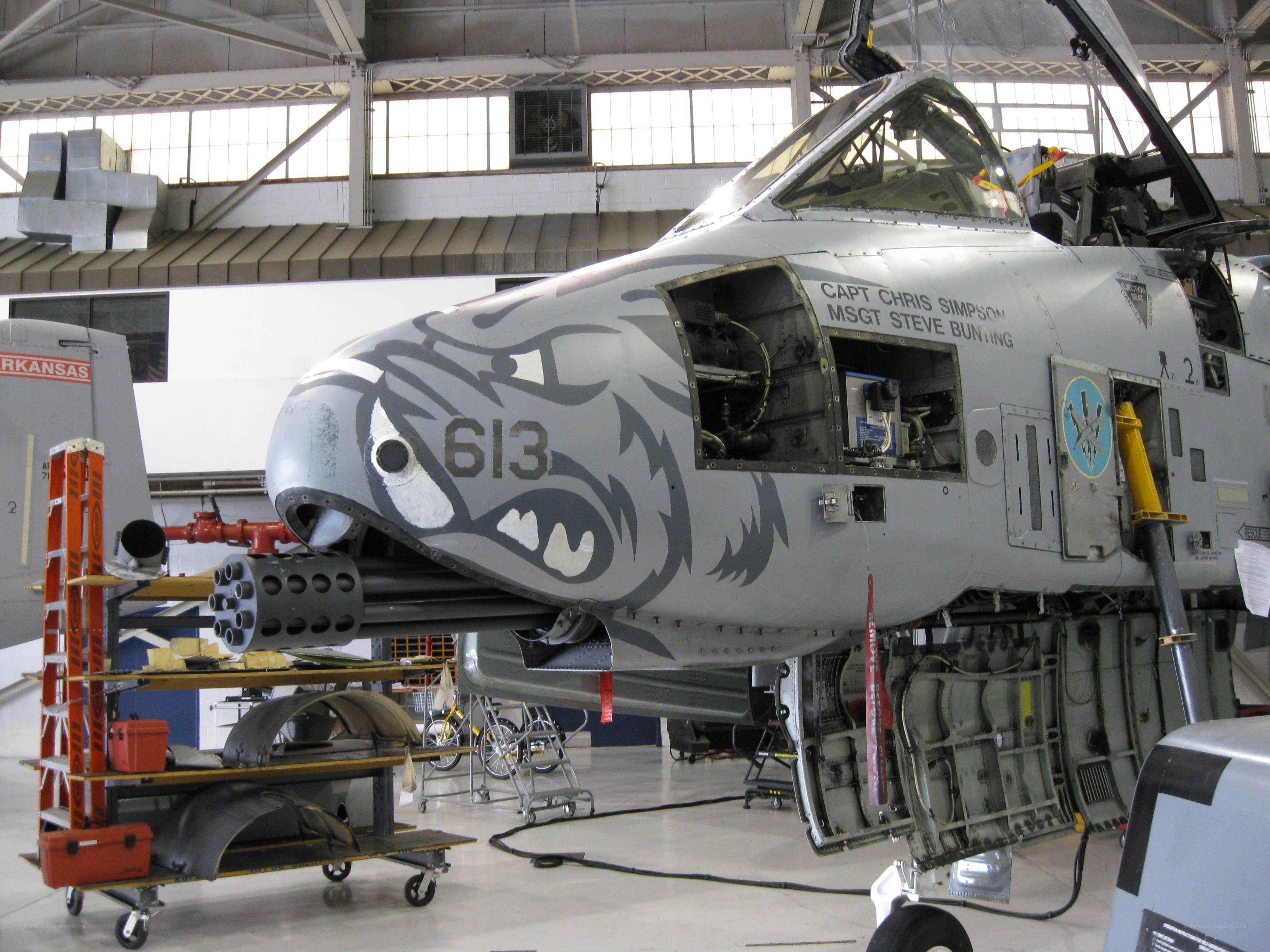 A-10 Thunderbolt II in hangar