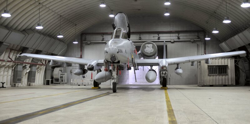 A-10 Thunderbolt II in hangar
