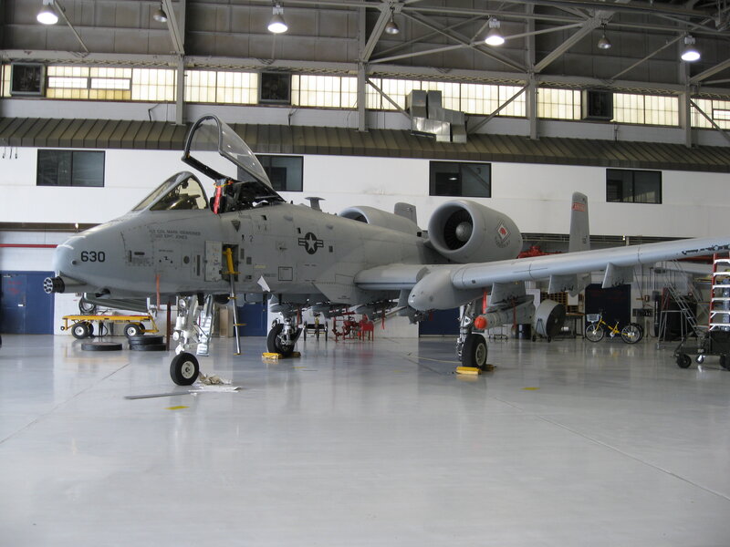 A-10 Thunderbolt II in hangar