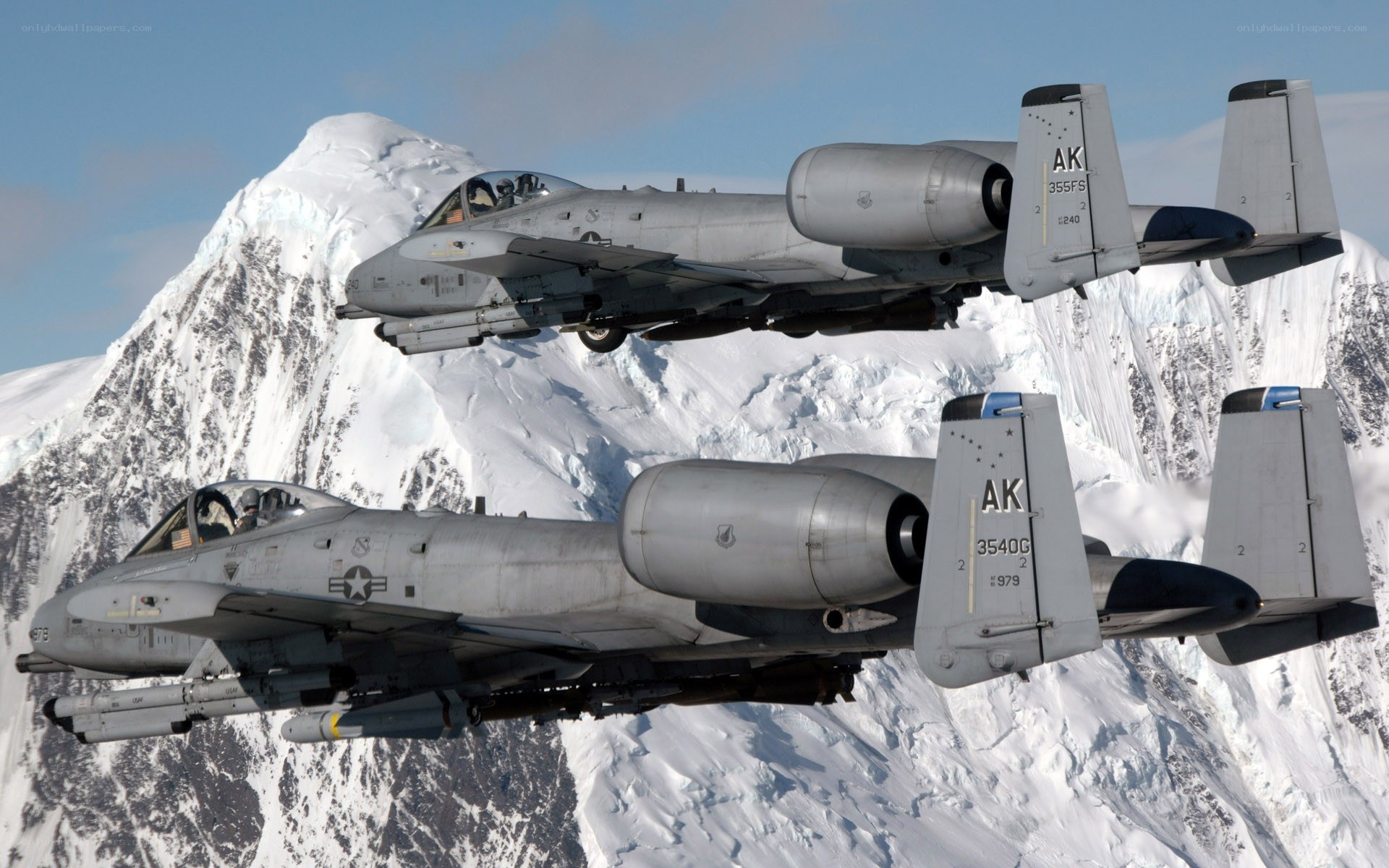 A-10 Thunderbolt II jets in flight