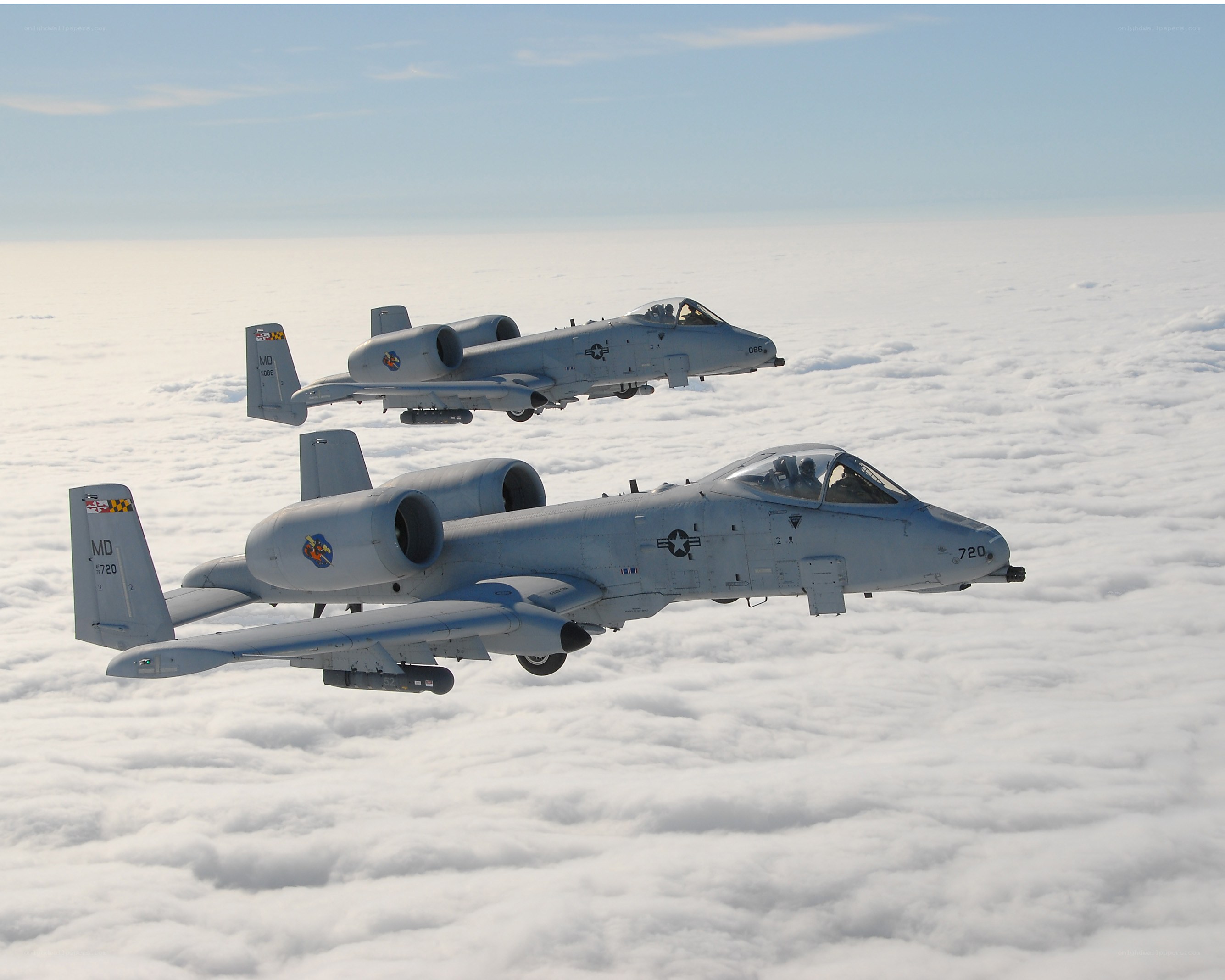 A-10 Thunderbolt II jets in flight