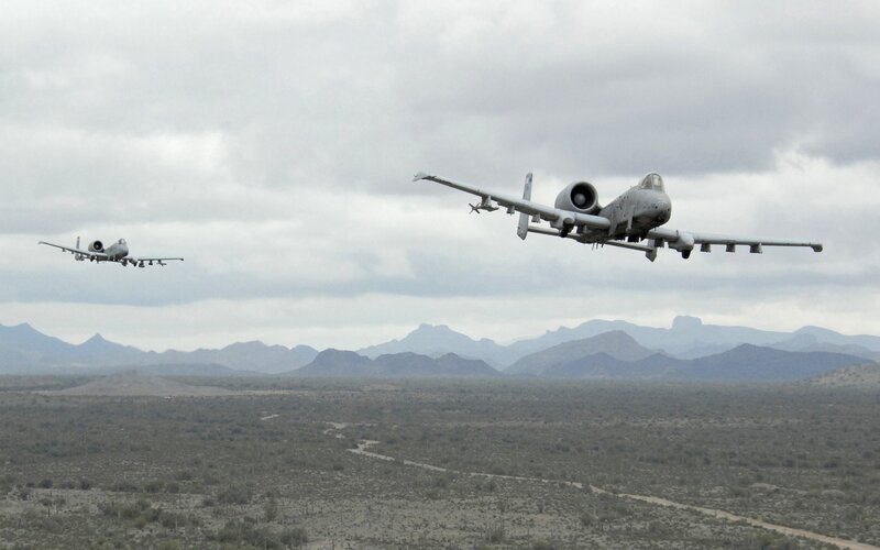 A-10 Thunderbolt II jets in flight