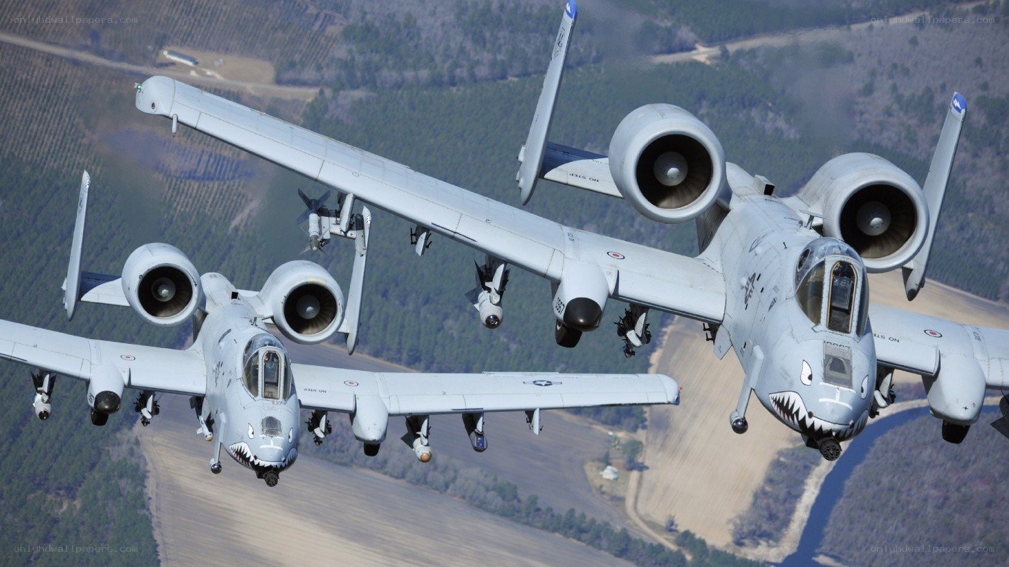 A-10 Thunderbolt II jets in formation