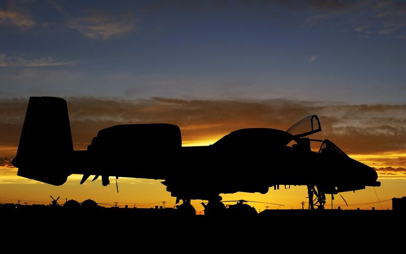 A-10 Thunderbolt II — Orange, Dramatic, Sunset, Photograph, Aircraft