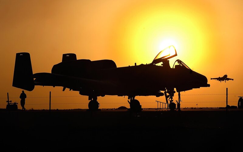 A-10 Thunderbolt II — Orange, Dramatic, Sunset