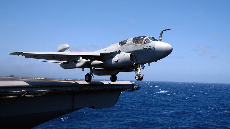 A-6 Intruder Aircraft — Blue, Dramatic, Afternoon