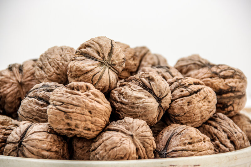 a bowl of walnuts