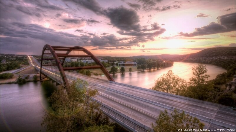 A Bridge over a River — Purple, Dramatic