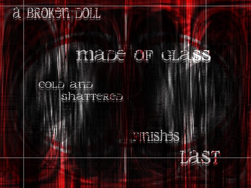 a broken doll made of glass