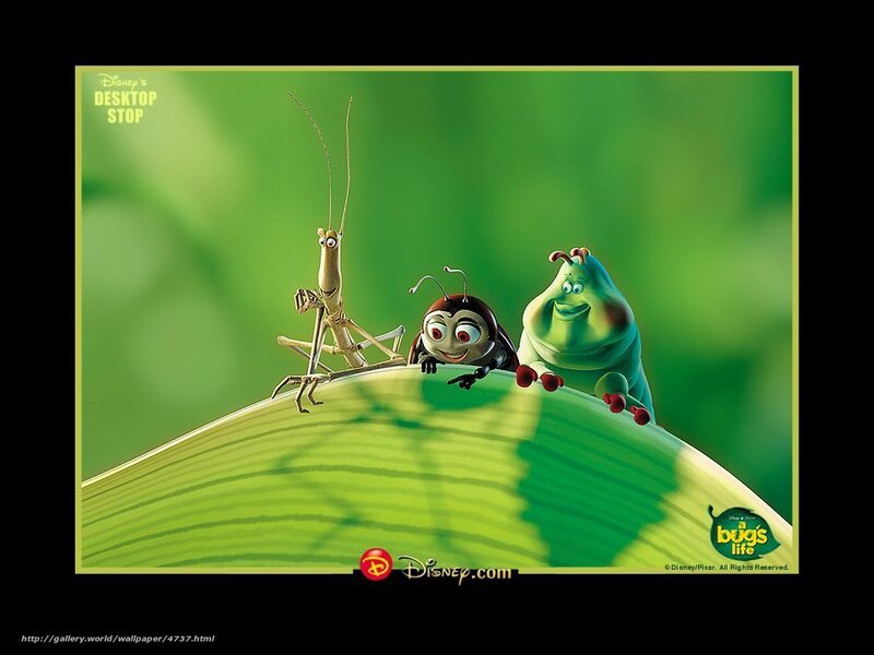 A Bug's Life characters on leaf