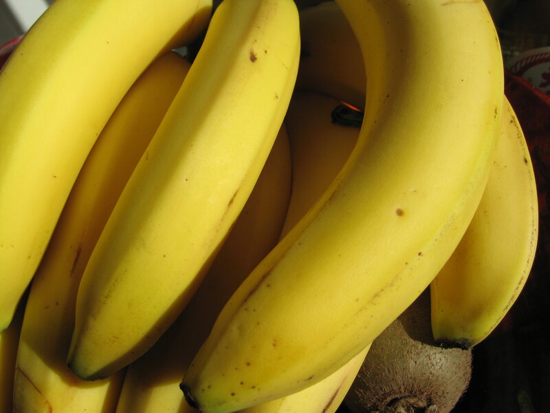 a bunch of ripe bananas