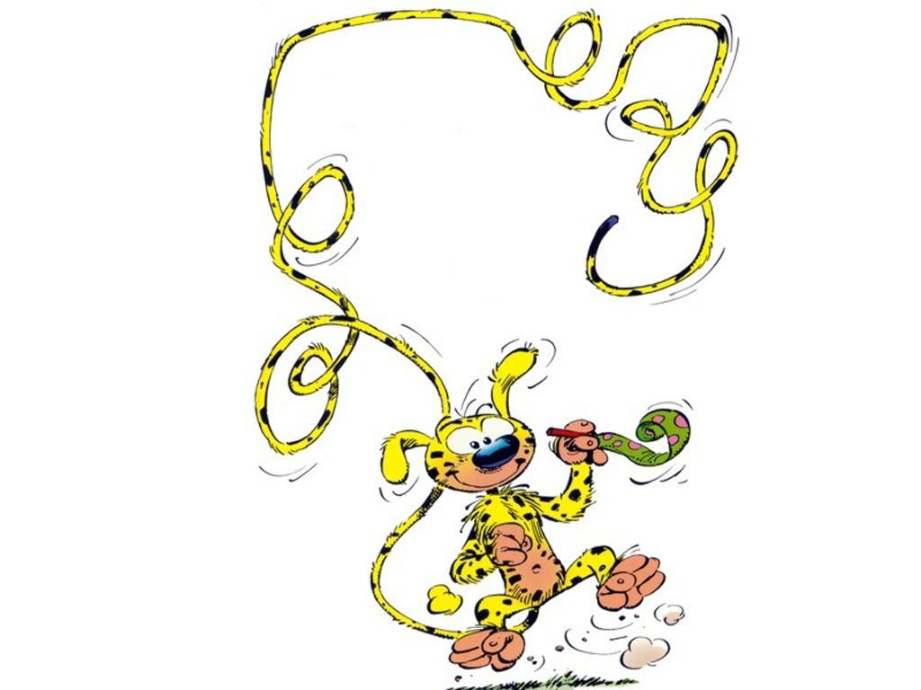 A cartoon character with a long tail