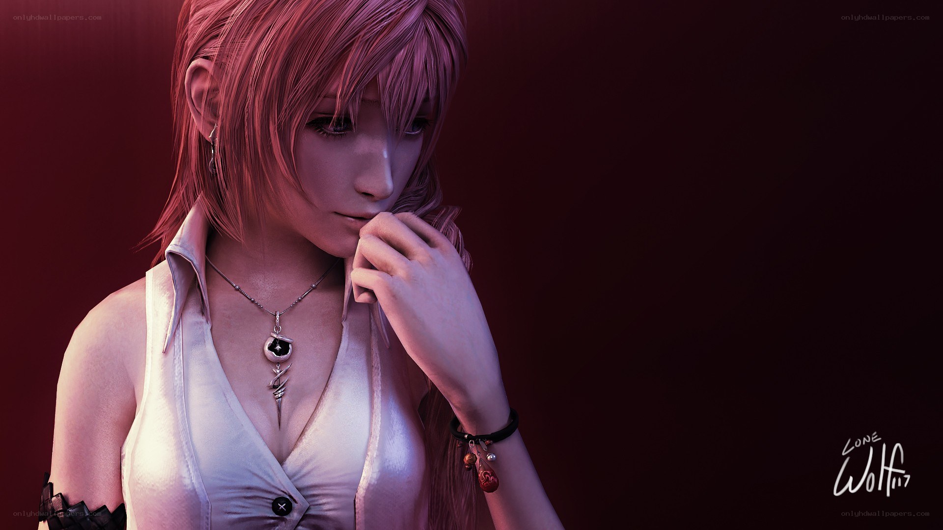 A character in a white top