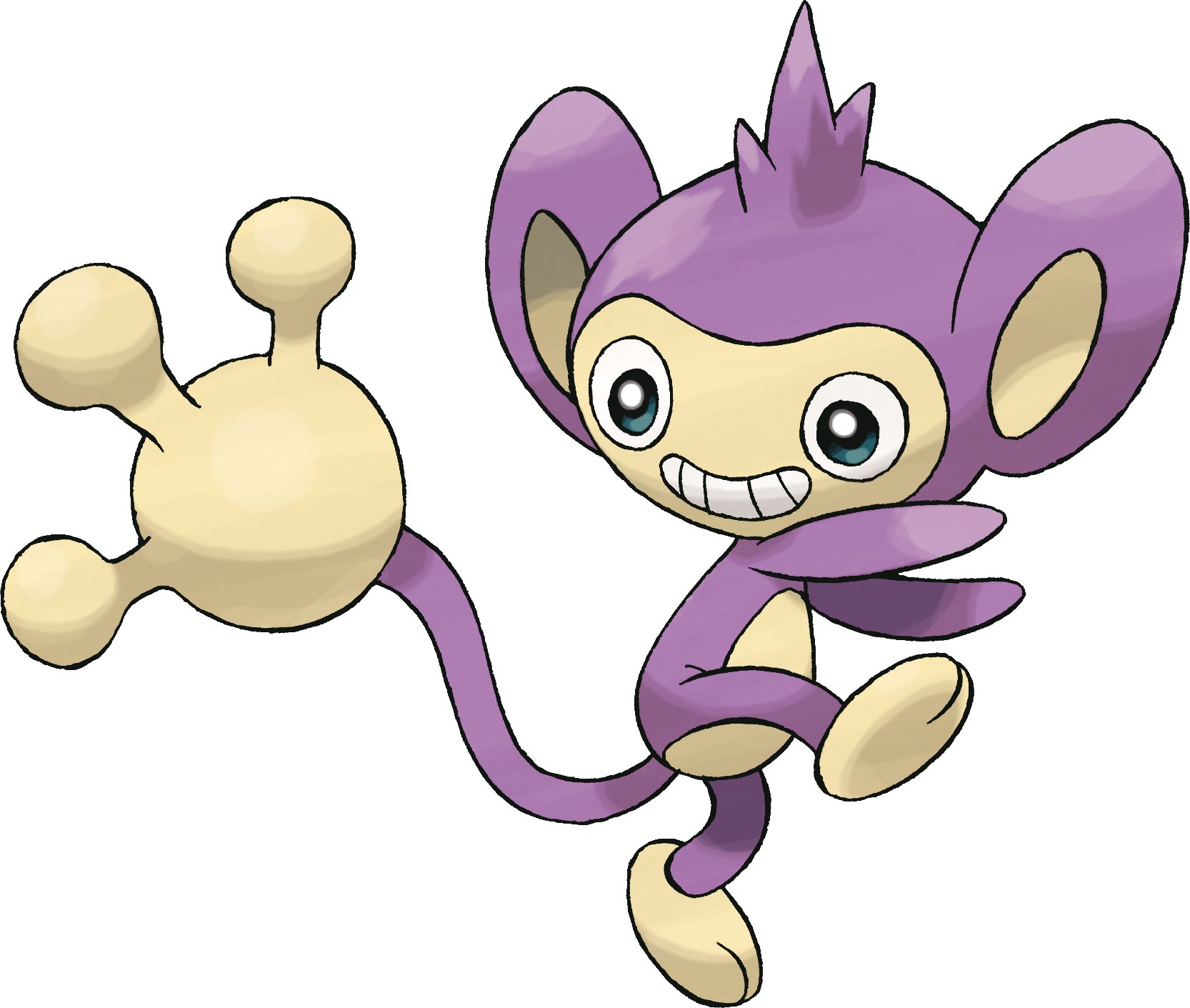 A cheerful purple monkey Pokémon