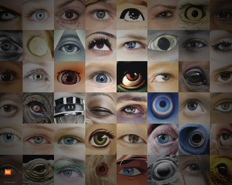 A collage of diverse eyes