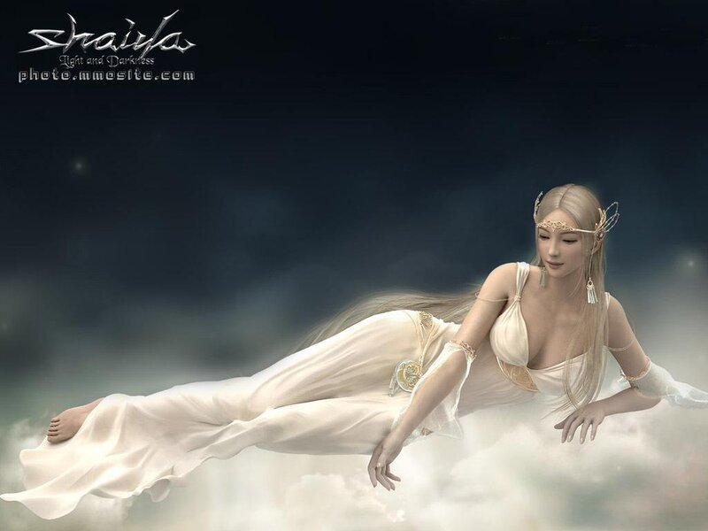 A female character in a white dress