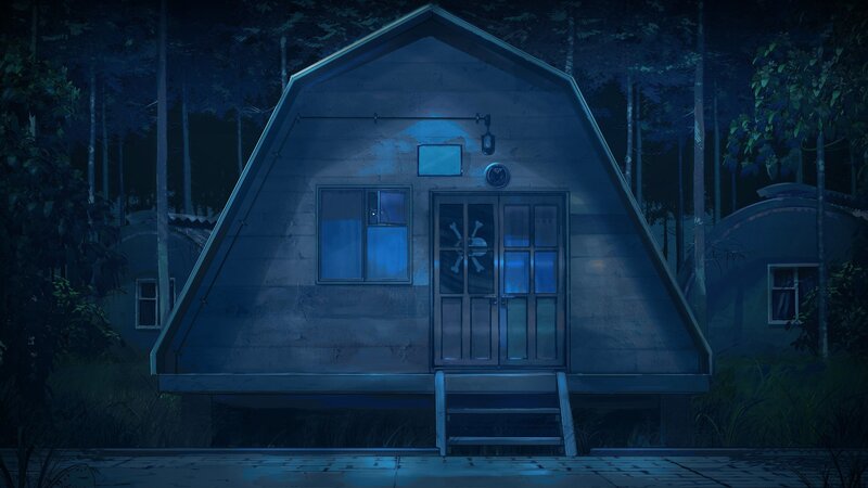 A-frame Cabin at Night