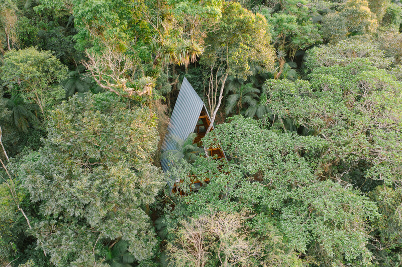 A-frame Cabin in Forest — Green