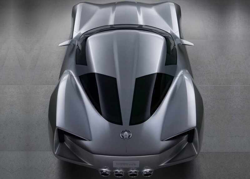 A futuristic silver sports car