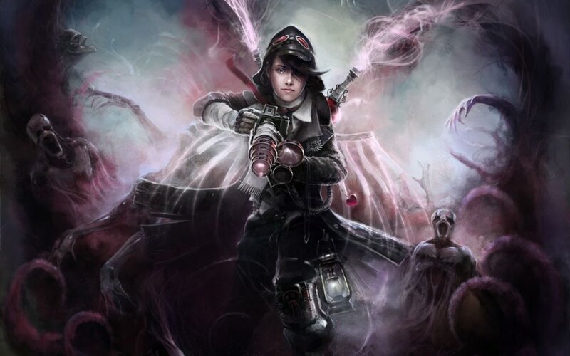 A girl in a steampunk outfit