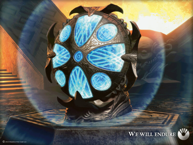 A glowing artifact on a pedestal