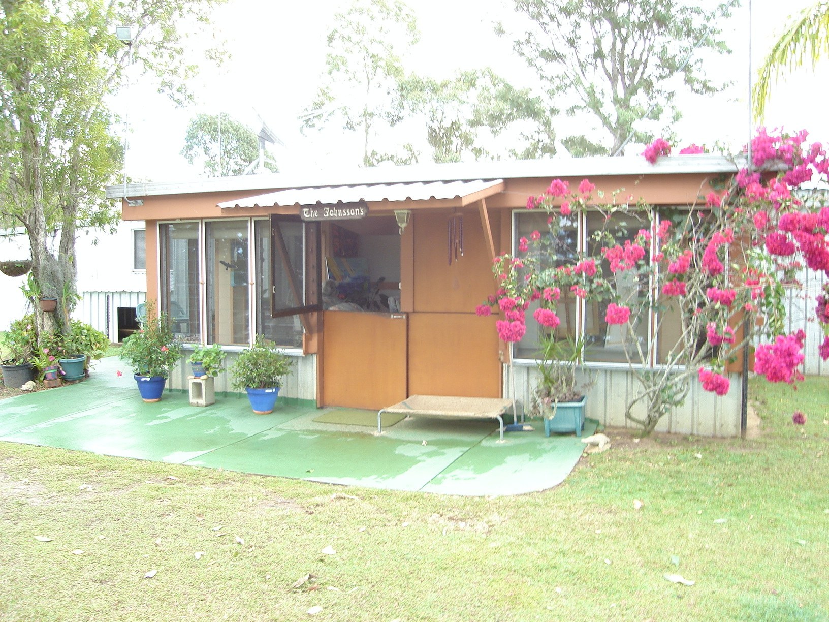 A house with a green patio