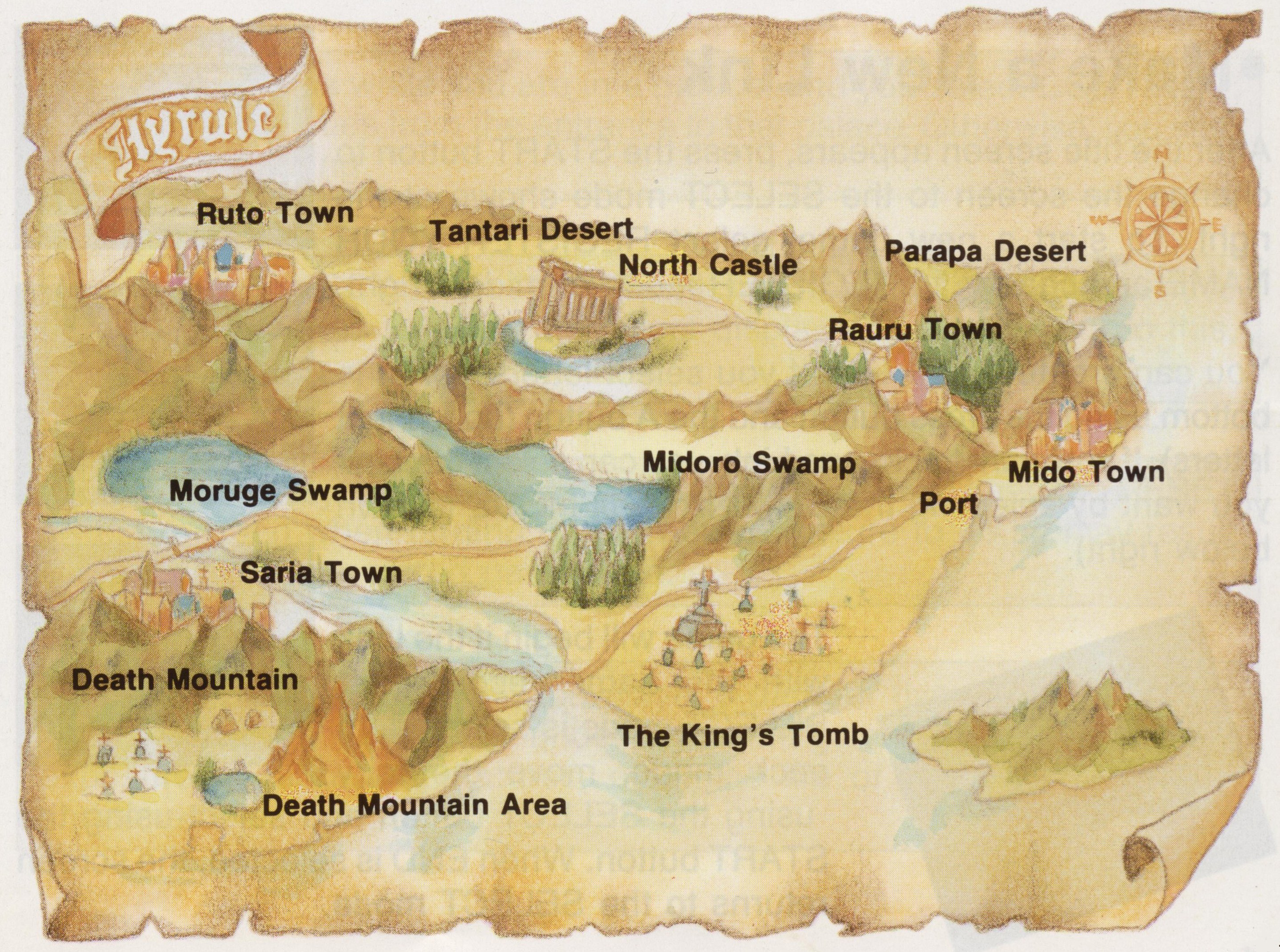 A Hyrule map from a fantasy game