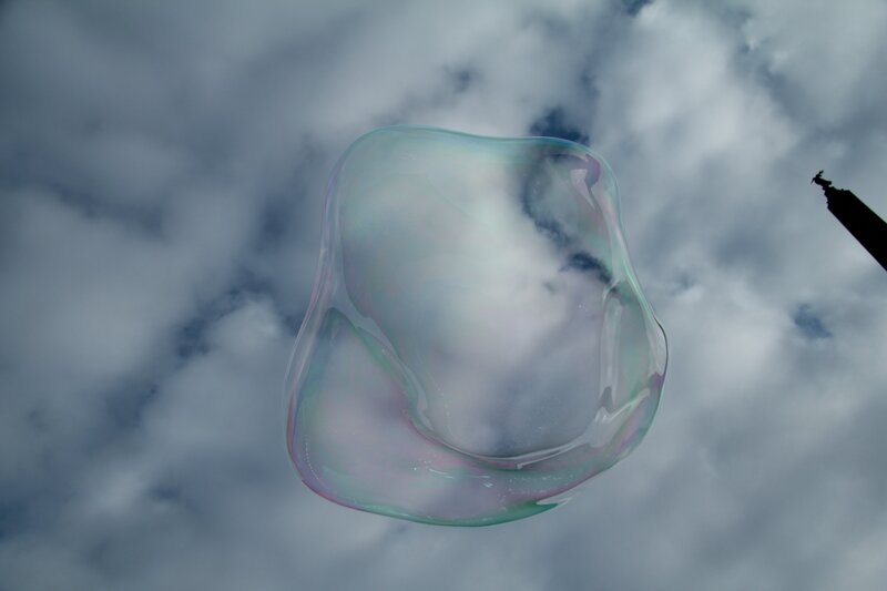 A large soap bubble in the sky