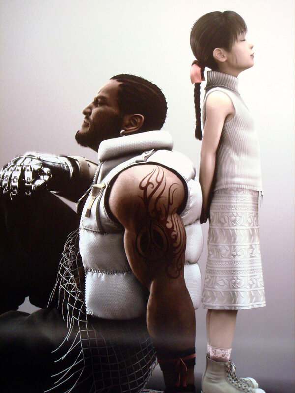 A man and a girl standing together