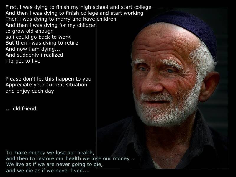 A man reflecting on life