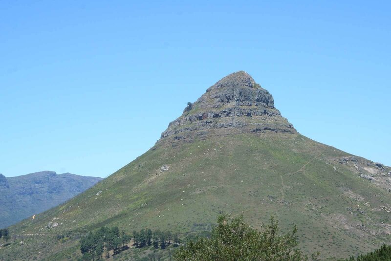 A mountain peak under a clear sky
