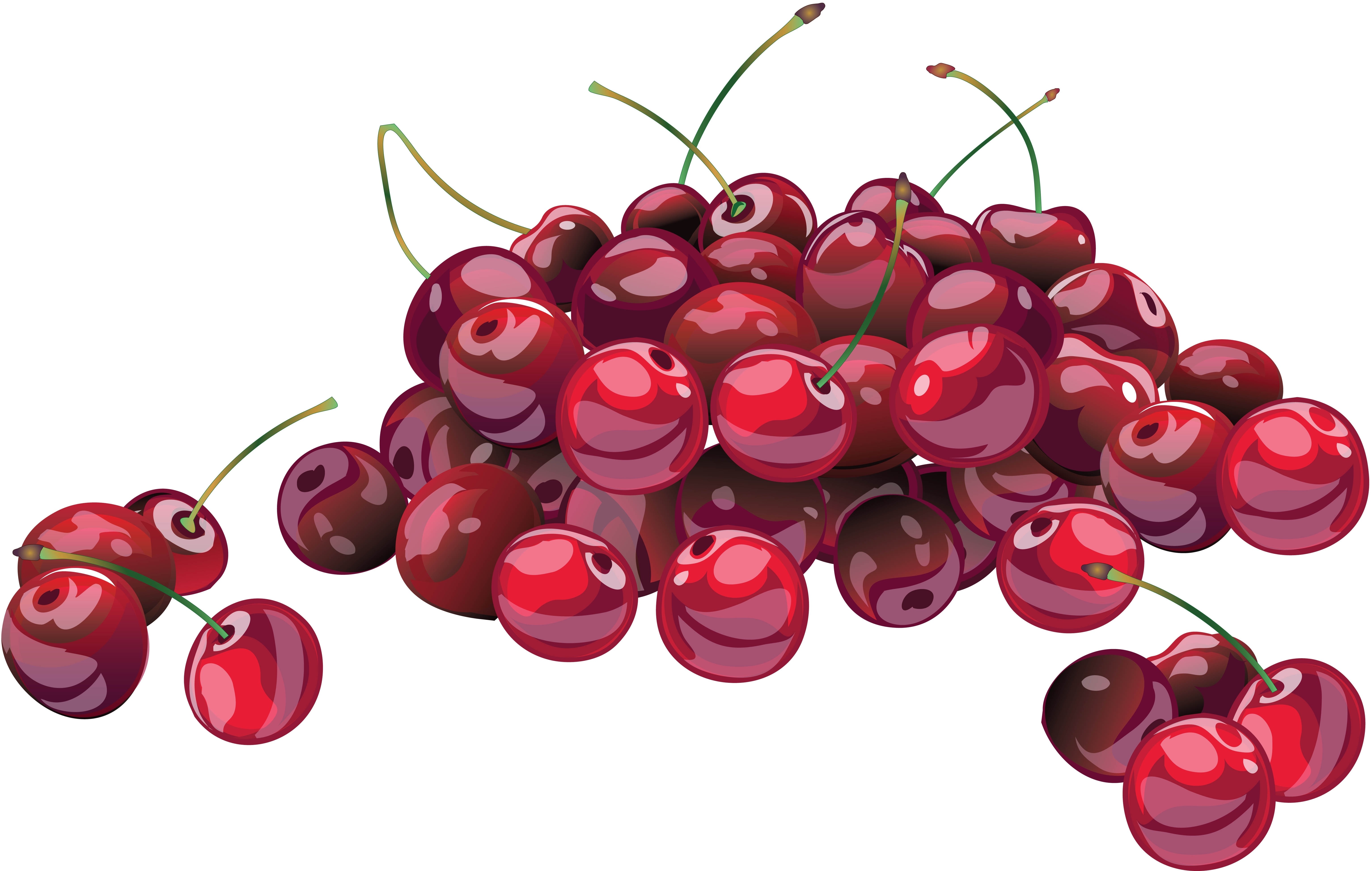 a pile of fresh cherries
