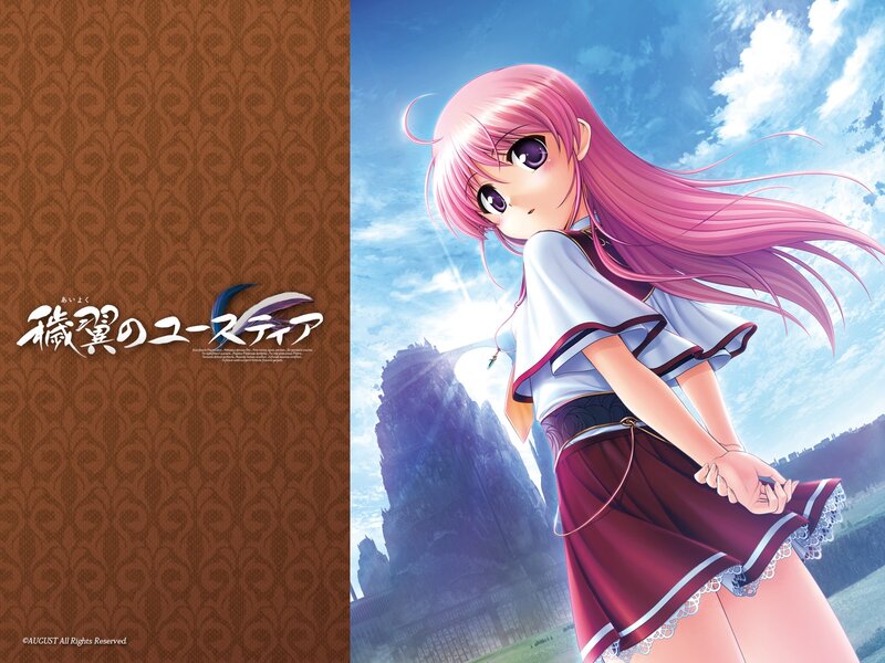 A pink-haired girl in a school uniform